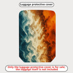 1-Piece Abstract Ocean Fire Energy Flow Art  Suitcase Luggage Cover, Stretch Protective Sleeve