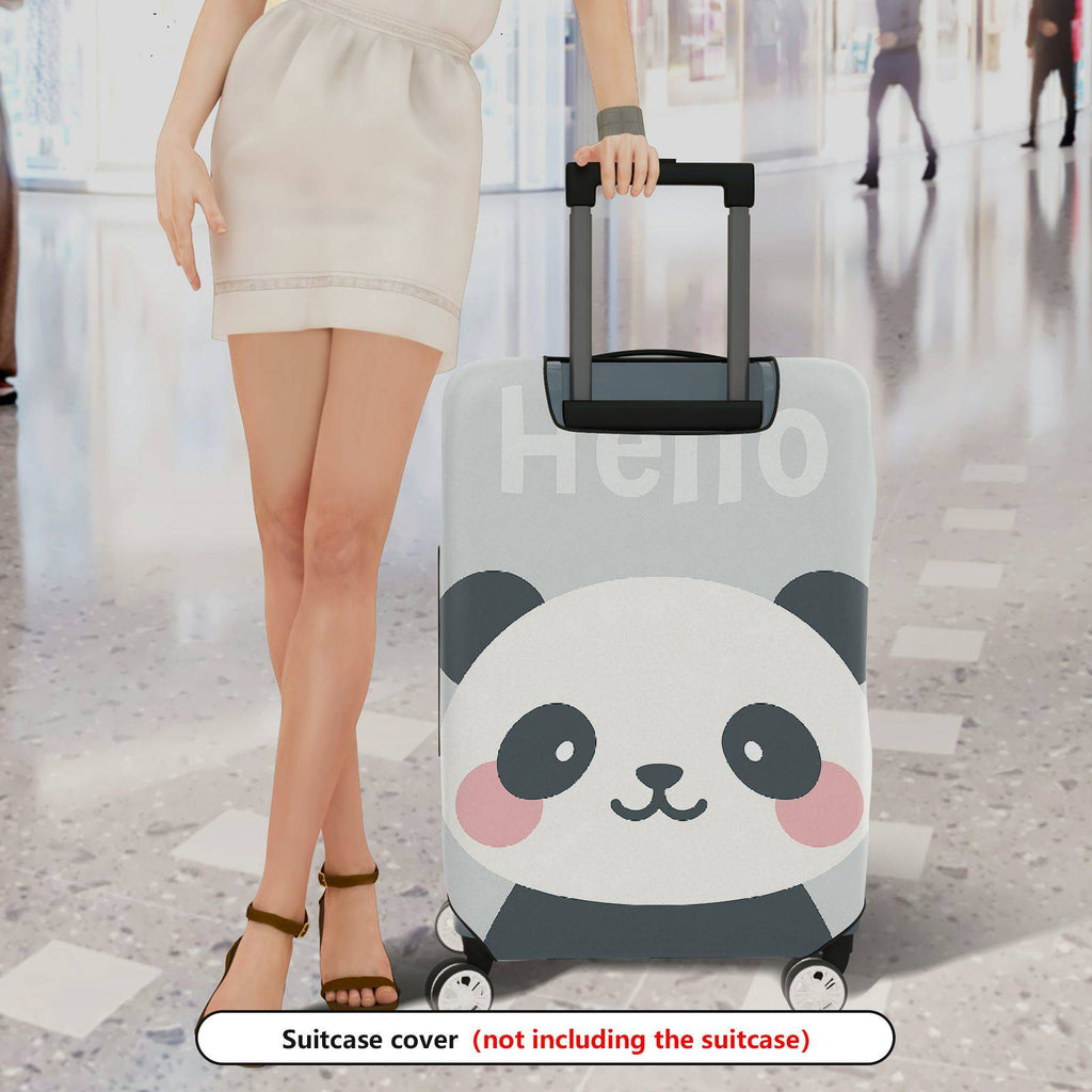 1-Piece Cute Panda  Hello Printed  Suitcase Luggage Cover, Stretch Protective Sleeve