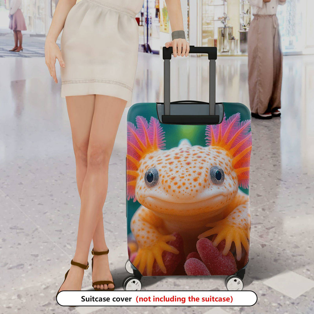 1-Piece Cute Colorful Axolotl Sea Animal Luggage  Suitcase Luggage Cover, Stretch Protective Sleeve