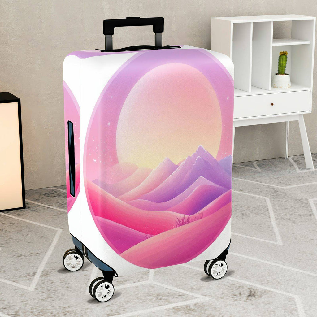1-Piece Sunrise Mountain Landscape Pastel Scenic Artistic Colorful  Suitcase Luggage Cover, Stretch Protective Sleeve