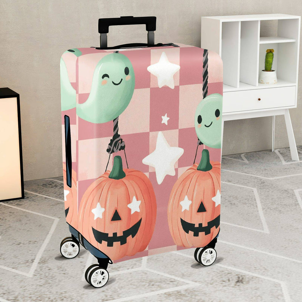 1-Piece Cute Pumpkin Balloon Star Ghost Halloween  Suitcase Luggage Cover, Stretch Protective Sleeve