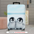 1-Piece Cute Adorable Winter Penguin Snow Friends  Suitcase Luggage Cover, Stretch Protective Sleeve