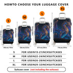 1-Piece Galaxy Dragon Fantasy Mythical Cosmic Starry  Suitcase Luggage Cover, Stretch Protective Sleeve