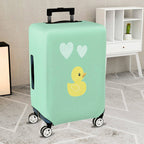 1-Piece Cute Duck Heart Mint Green Decorative Fun Unique Playful  Suitcase Luggage Cover, Stretch Protective Sleeve