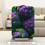 1-Piece Purple Green Artichoke Nature Floral Travel  Suitcase Luggage Cover, Stretch Protective Sleeve