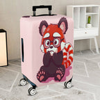 1-Piece Cute  Red Panda Animal Pink  Suitcase Luggage Cover, Stretch Protective Sleeve