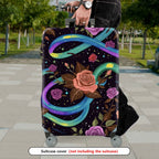 1-Piece Floral Galaxy Star Rose Nature Chic  Suitcase Luggage Cover, Stretch Protective Sleeve