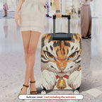 1-Piece Animal Tiger Pattern Protector Bells Ears Whiskers  Suitcase Luggage Cover, Stretch Protective Sleeve