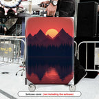 1-Piece Sunset Mountain Forest Landscape Travel  Suitcase Luggage Cover, Stretch Protective Sleeve