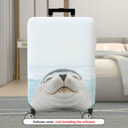 1-Piece Cute Seal Ocean Animal Blue Unique Fun  Suitcase Luggage Cover, Stretch Protective Sleeve