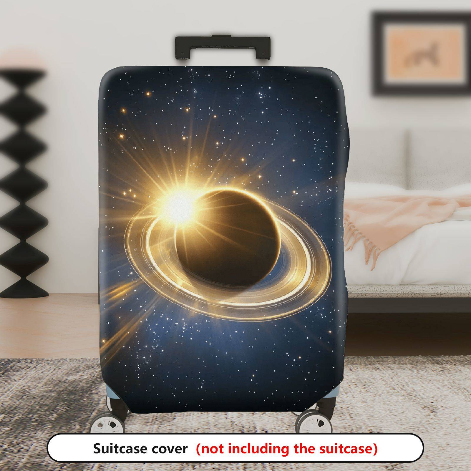 1-Piece Cosmic Galaxy Star Solar Eclipse Astronomy  Suitcase Luggage Cover, Stretch Protective Sleeve
