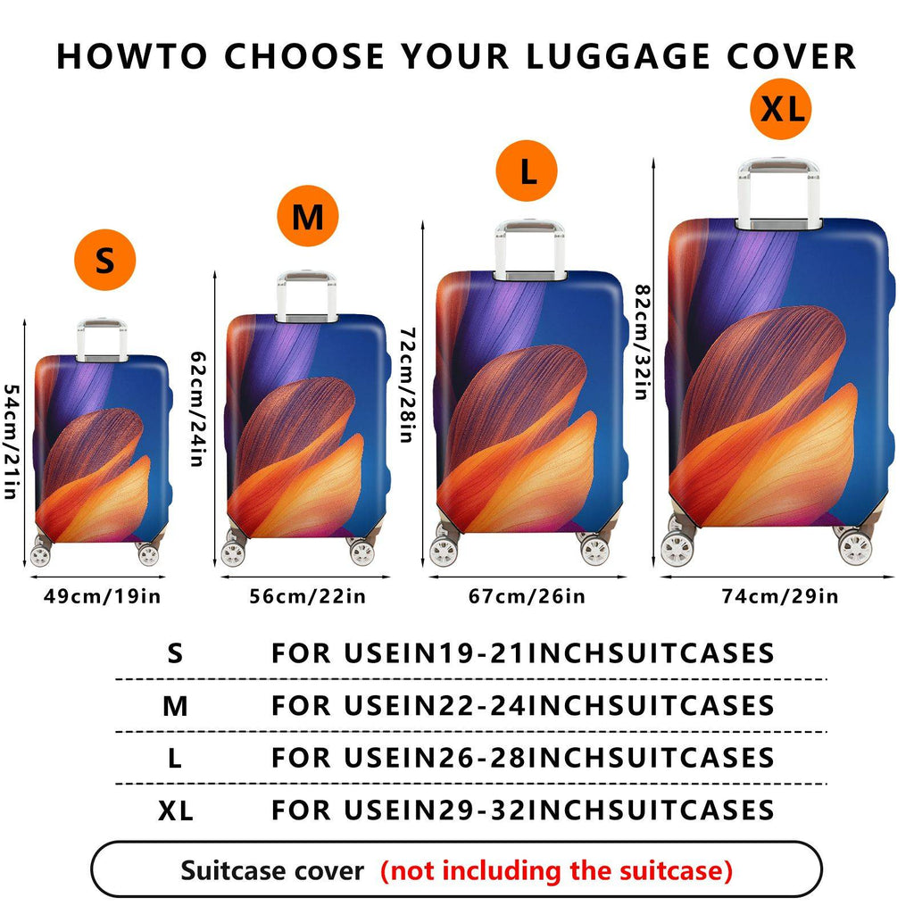 1-Piece Abstract Colorful Vibrant Floral Artistic Luggage  Suitcase Luggage Cover, Stretch Protective Sleeve