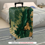 1-Piece Abstract Splatter Green Brown Artistic Dynamic  Suitcase Luggage Cover, Stretch Protective Sleeve