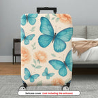 1-Piece Butterfly Floral Pastel Travel Luggage  Suitcase Luggage Cover, Stretch Protective Sleeve