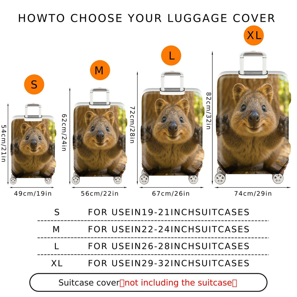 1-Piece Quokka Animal Nature Cuteness Forest Joy  Suitcase Luggage Cover, Stretch Protective Sleeve