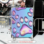 1-Piece Iridescent Galaxy Paw Print Cosmic Holographic  Suitcase Luggage Cover, Stretch Protective Sleeve