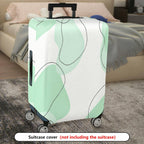 1-Piece Abstract Modern Minimalist Green Line Art  Suitcase Luggage Cover, Stretch Protective Sleeve