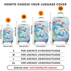 1-Piece Dolphin Floral Watercolor Ocean Mermaid Pattern  Suitcase Luggage Cover, Stretch Protective Sleeve