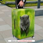 1-Piece Cute Adorable Green Grass Fox Animal Nature  Suitcase Luggage Cover, Stretch Protective Sleeve