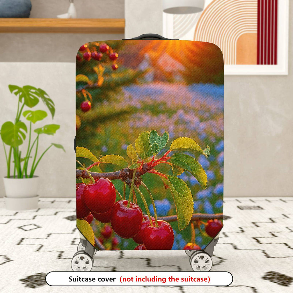 1-Piece Cherry Sunset Nature Landscape Travel Scenic  Suitcase Luggage Cover, Stretch Protective Sleeve