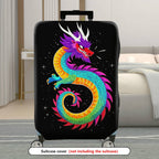 1-Piece Colorful Vibrant Dragon Mythical Fantasy Artistic  Suitcase Luggage Cover, Stretch Protective Sleeve