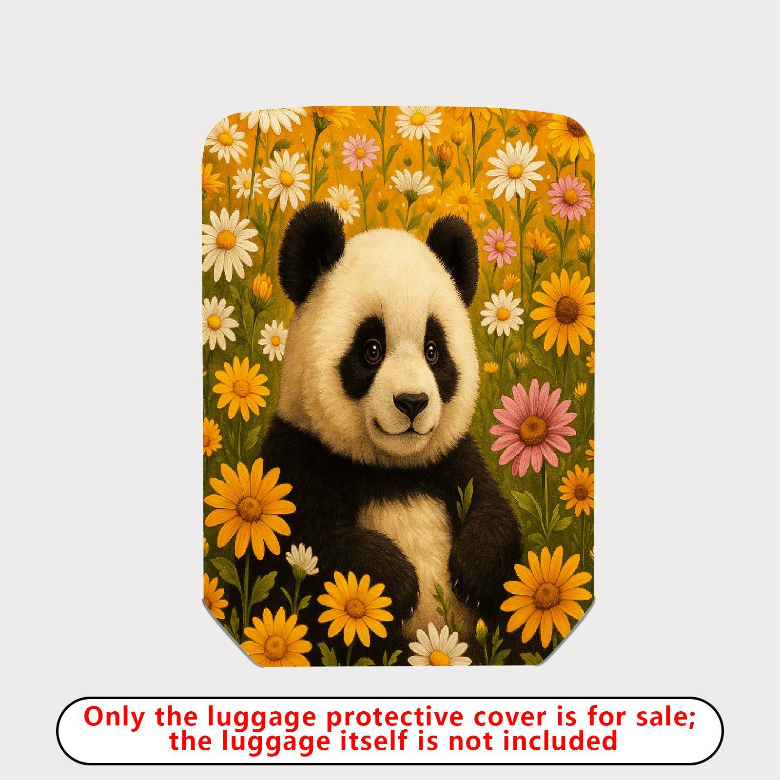1-Piece Cute Panda Floral Nature Colorful Animal Fun  Suitcase Luggage Cover, Stretch Protective Sleeve