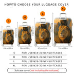 1-Piece Lion Eagle Sunset Landscape Animal Art Nature  Suitcase Luggage Cover, Stretch Protective Sleeve