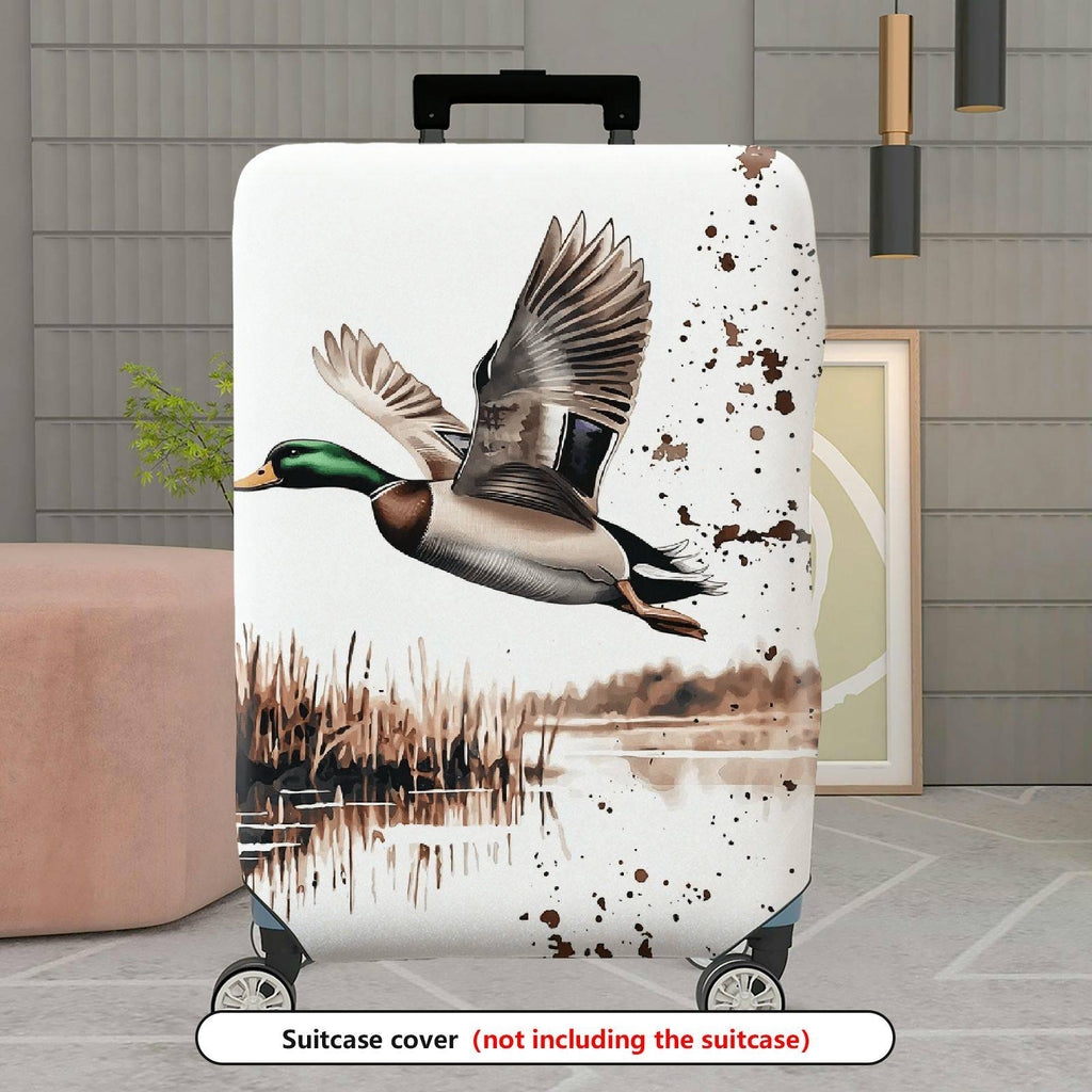 1-Piece Wild Duck Flying Nature Countryside Artistic  Suitcase Luggage Cover, Stretch Protective Sleeve