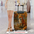 1-Piece Autumn Forest Fox Nature Landscape Artistic  Suitcase Luggage Cover, Stretch Protective Sleeve