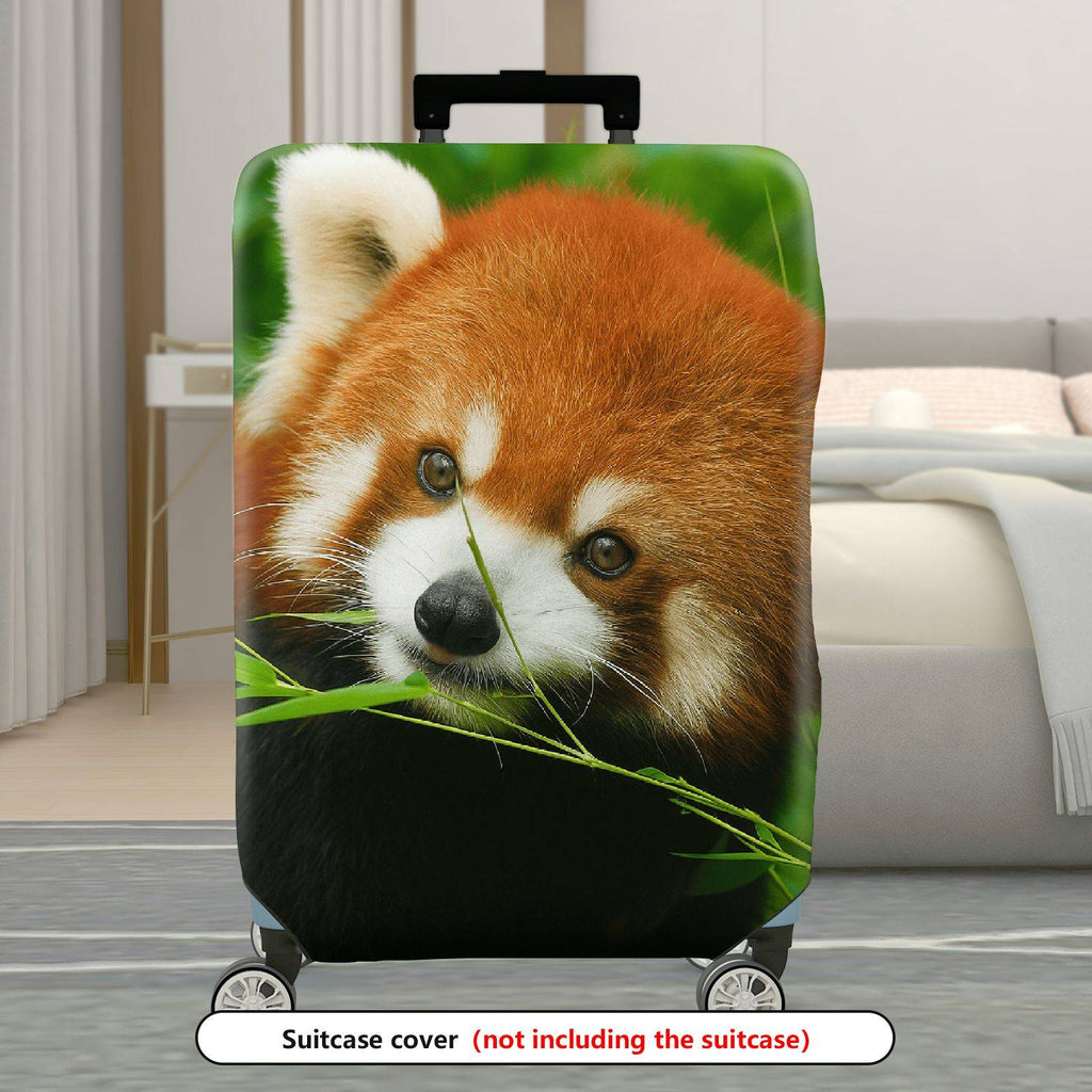 1-Piece Red Panda Nature Animal Wildlife Lush Green Cute  Suitcase Luggage Cover, Stretch Protective Sleeve