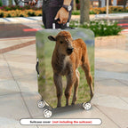 1-Piece Animal Nature Wildlife Calf Grassland Peaceful  Suitcase Luggage Cover, Stretch Protective Sleeve
