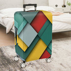 1-Piece Colorful Geometric Abstract Art Modern Unique  Suitcase Luggage Cover, Stretch Protective Sleeve