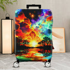 1-Piece Sunset Rainbow Cloud Tree Landscape Sky  Suitcase Luggage Cover, Stretch Protective Sleeve