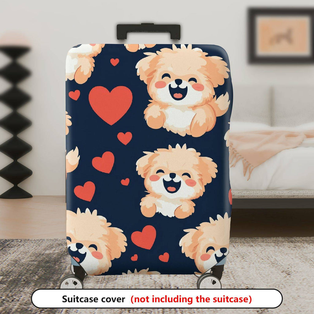 1-Piece Cute Dog Heart  Travel Holiday Fun  Suitcase Luggage Cover, Stretch Protective Sleeve