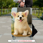 1-Piece Cute Corgi Puppy Dog Animal Happy Pet  Suitcase Luggage Cover, Stretch Protective Sleeve
