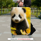 1-Piece Panda Autumn Leaves Nature Wildlife Cute  Suitcase Luggage Cover, Stretch Protective Sleeve