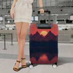 1-Piece Sunset Mountain Forest Landscape Travel  Suitcase Luggage Cover, Stretch Protective Sleeve