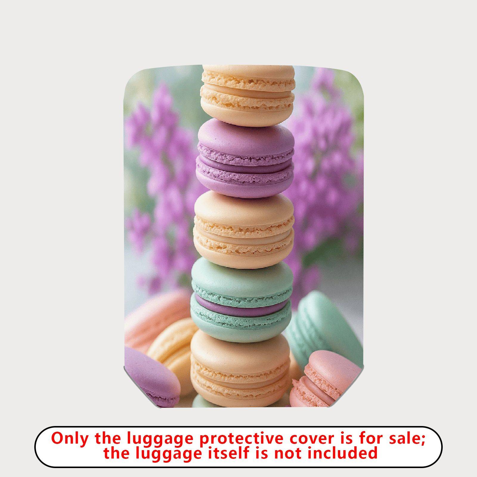 1-Piece Colorful Macaron Floral Pastel Art  Suitcase Luggage Cover, Stretch Protective Sleeve