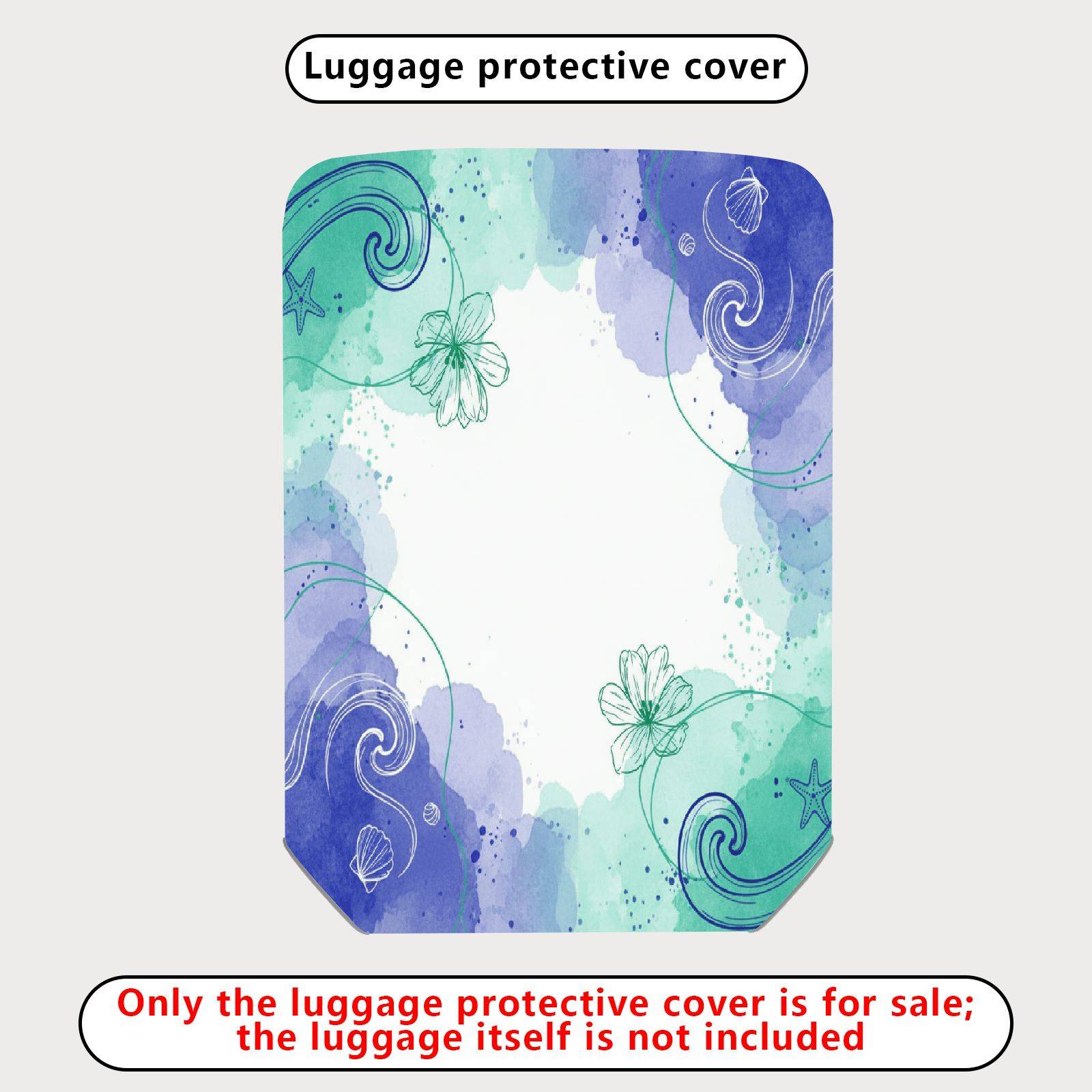 1-Piece Abstract Watercolor Floral Travel Starry  Suitcase Luggage Cover, Stretch Protective Sleeve