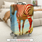 1-Piece Striped Zebra Horse Artistic Vibrant Unique  Suitcase Luggage Cover, Stretch Protective Sleeve