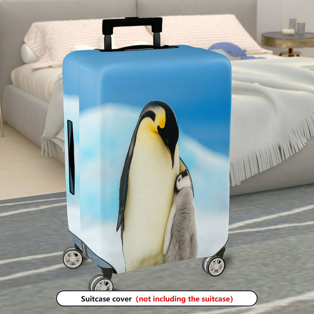 1-Piece Penguin Family Arctic Nature Wildlife Cute Travel  Suitcase Luggage Cover, Stretch Protective Sleeve