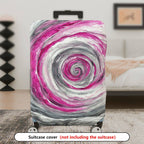 1-Piece Abstract Swirl Pink Gray Artistic Spiral  Suitcase Luggage Cover, Stretch Protective Sleeve
