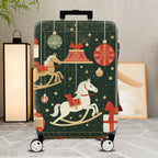 1-Piece Christmas Holiday Festive Gift Horse Ornament  Suitcase Luggage Cover, Stretch Protective Sleeve