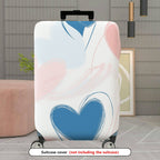 1-Piece Abstract Pastel Blue Heart Travel Luggage  Suitcase Luggage Cover, Stretch Protective Sleeve
