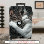 1-Piece Cute Cozy Cat Hugging Love Peace  Suitcase Luggage Cover, Stretch Protective Sleeve