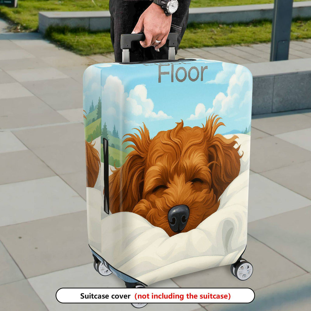 1-Piece Dog Sleeping Clouds Fun Cute Cozy  Suitcase Luggage Cover, Stretch Protective Sleeve