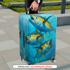 1-Piece Ocean Fish Blue Artistic Vibrant Sea Life Travel  Suitcase Luggage Cover, Stretch Protective Sleeve