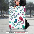 1-Piece Birds Floral Butterfly Branch Colorful  Suitcase Luggage Cover, Stretch Protective Sleeve