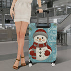 1-Piece Snowman Christmas Winter Holiday Festive Cheer  Suitcase Luggage Cover, Stretch Protective Sleeve
