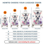 1-Piece Cute Zebra Butterfly Floral Art Print  Suitcase Luggage Cover, Stretch Protective Sleeve